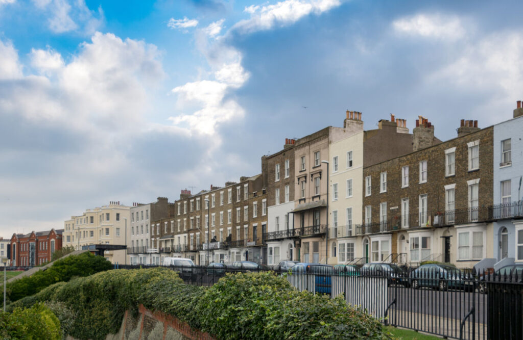 Victorian terraced rental properties on the Ramsgate seafront — typical of the Kent landlord housing stock assessed by Hive EPCs for MEES compliance and EPC certification.